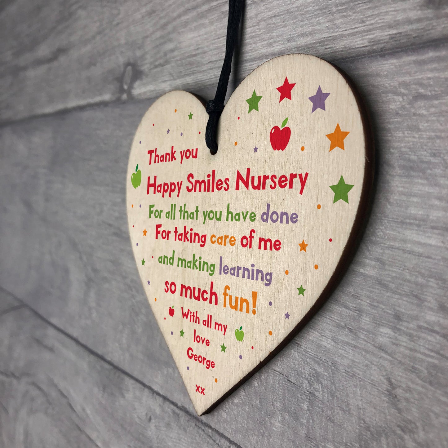 Nursery Gifts Thank You Teacher Gifts Assistant Wood Heart