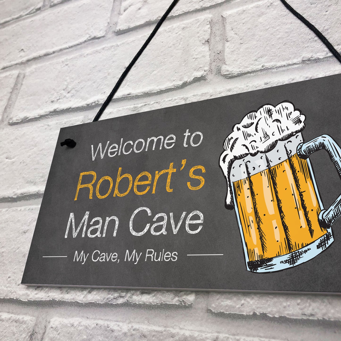 PERSONALISED Man Cave Hanging Sign For Shed Bar Gift For Men