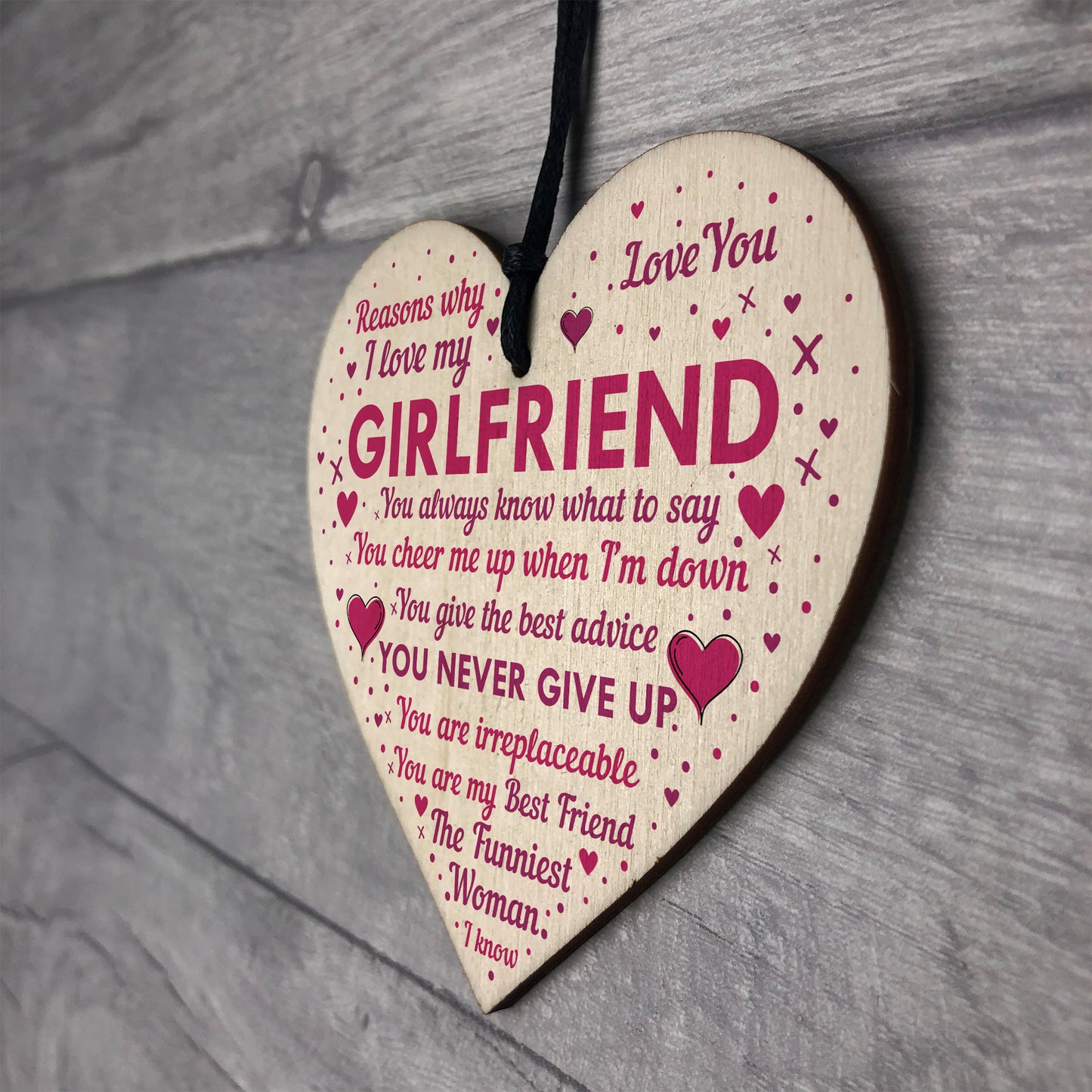 Perfect Romantic Valentines Gift For Your Girlfriend Wood Heart