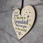 Grandad Ornament Keepsake Wooden Heart Birthday Christmas Card