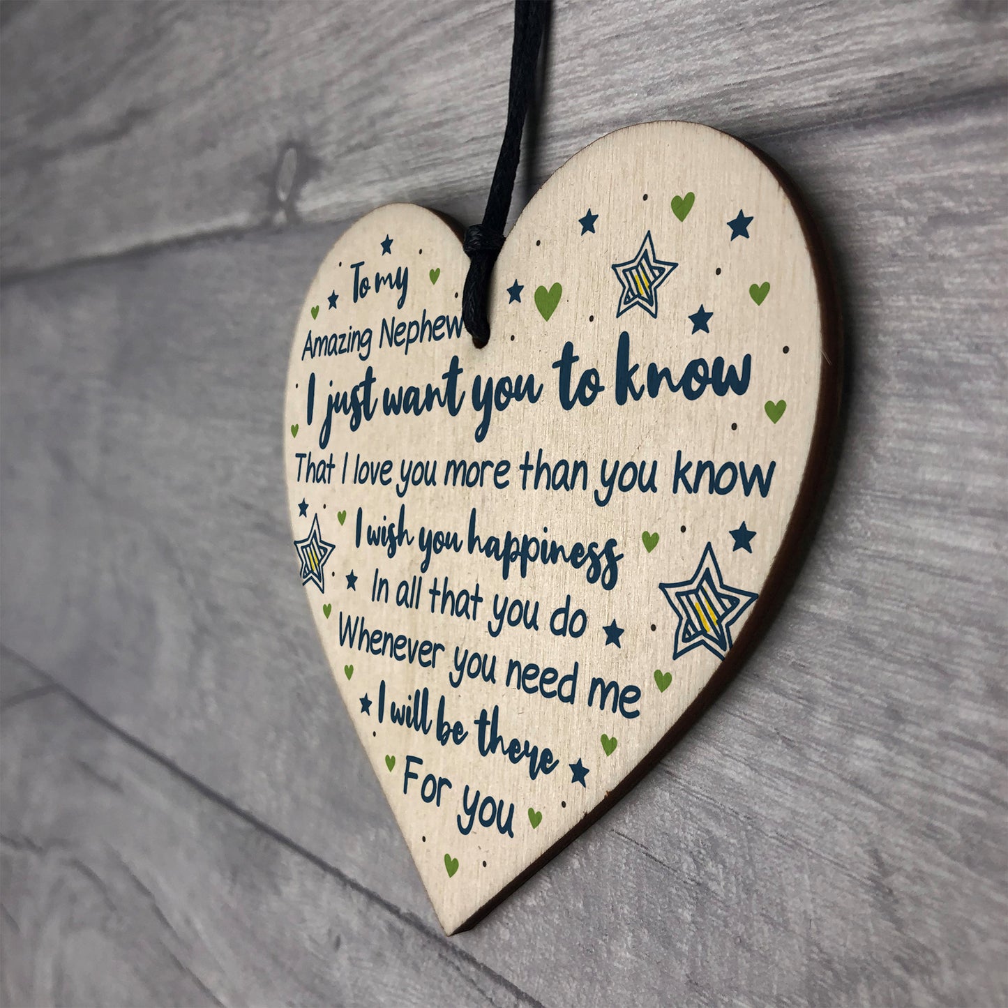 Nephew Gifts From Auntie Uncle Gift Wood Heart Nephew Birthday