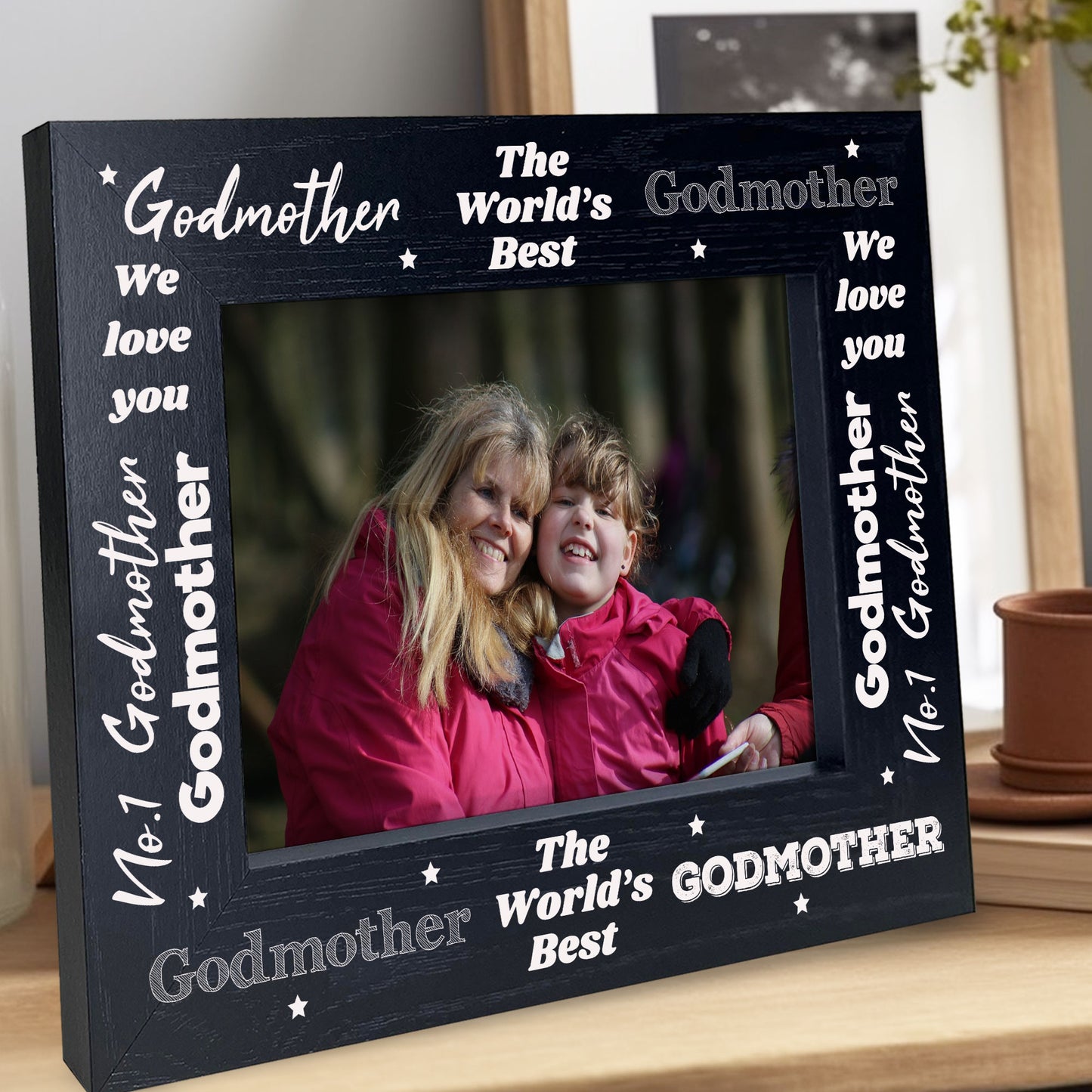 Godmother Photo Frame Birthday Christening Chistmas Gift Wood