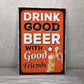 Bar Sign DRINK GOOD BEER Garden Signs Home Bar Sign Alcohol
