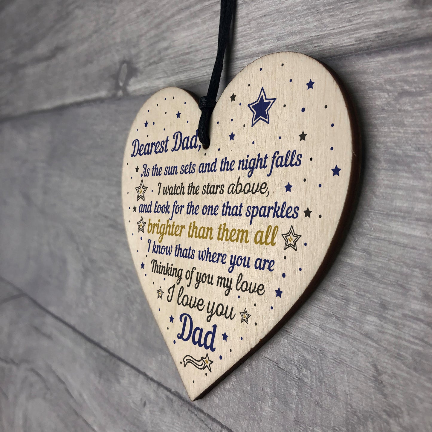 Dad Memorial Plaque Birthday Christmas Tree Decoration Wood Gift