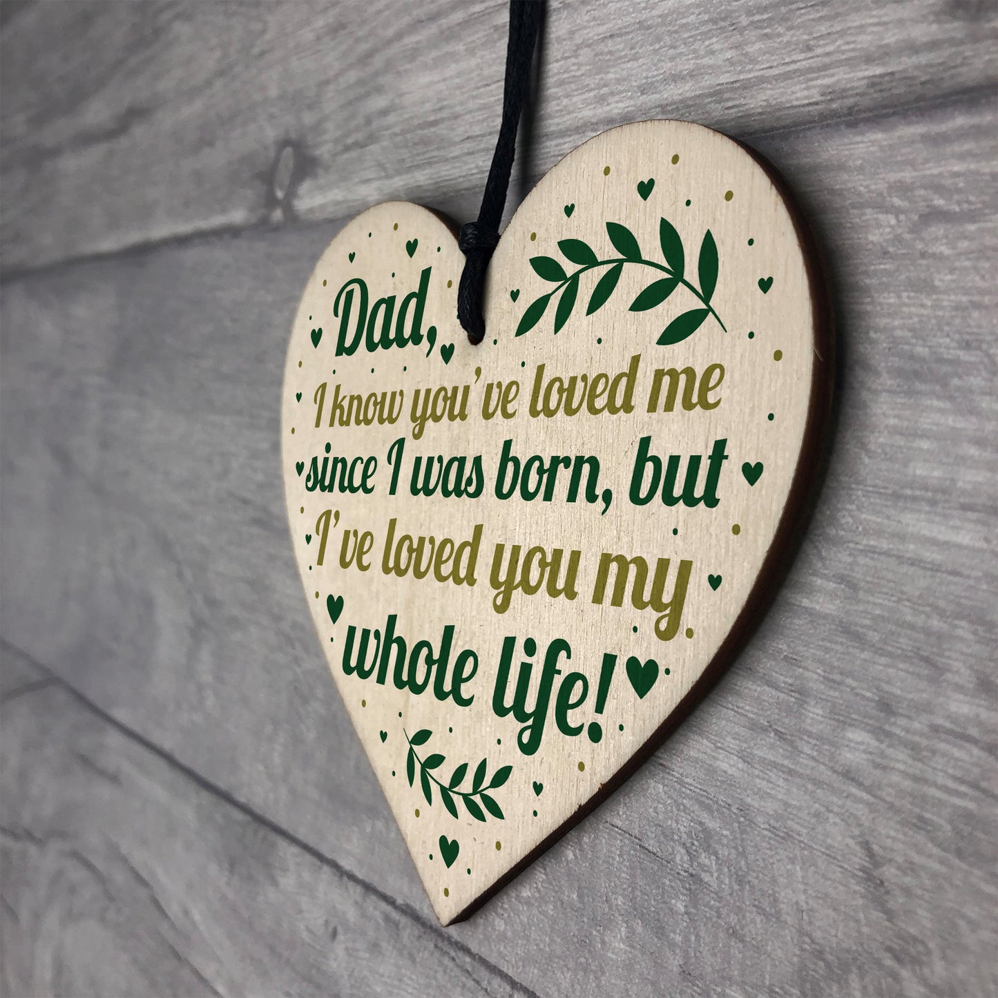 Gifts For Dad From Son Daughter Wooden Heart Birthday Christmas
