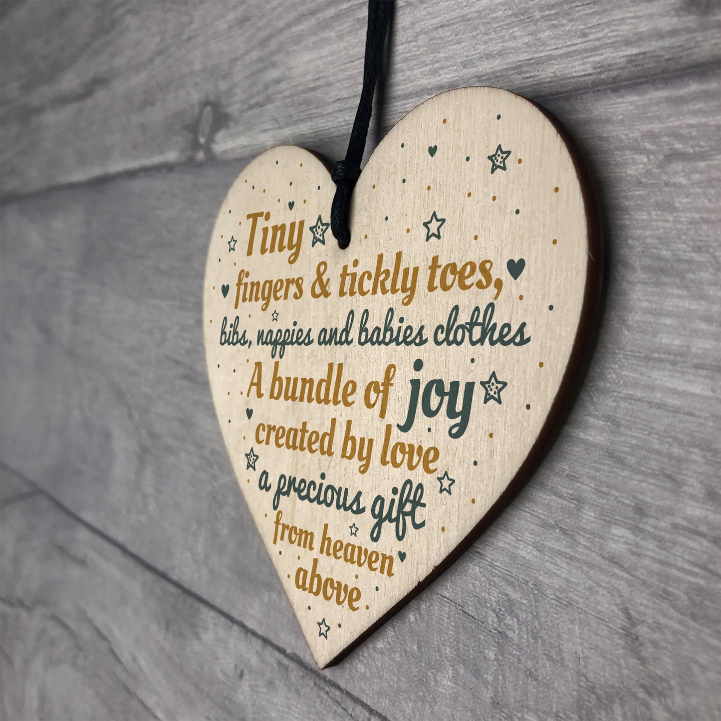 Daddy Mumy Mum Dad To Be Present Baby Shower Wooden Heart