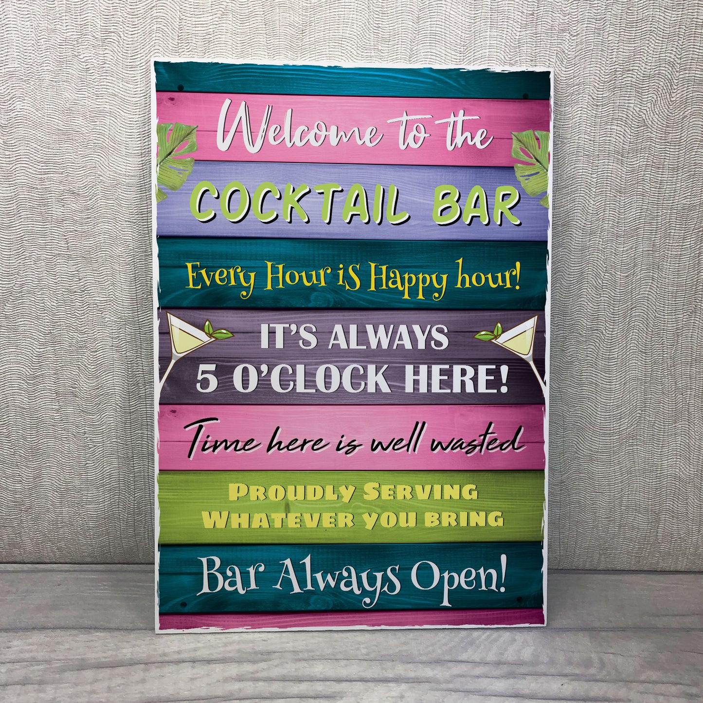 Cocktail Bar Welcome Plaque Bar Accessories Garden Bar Home