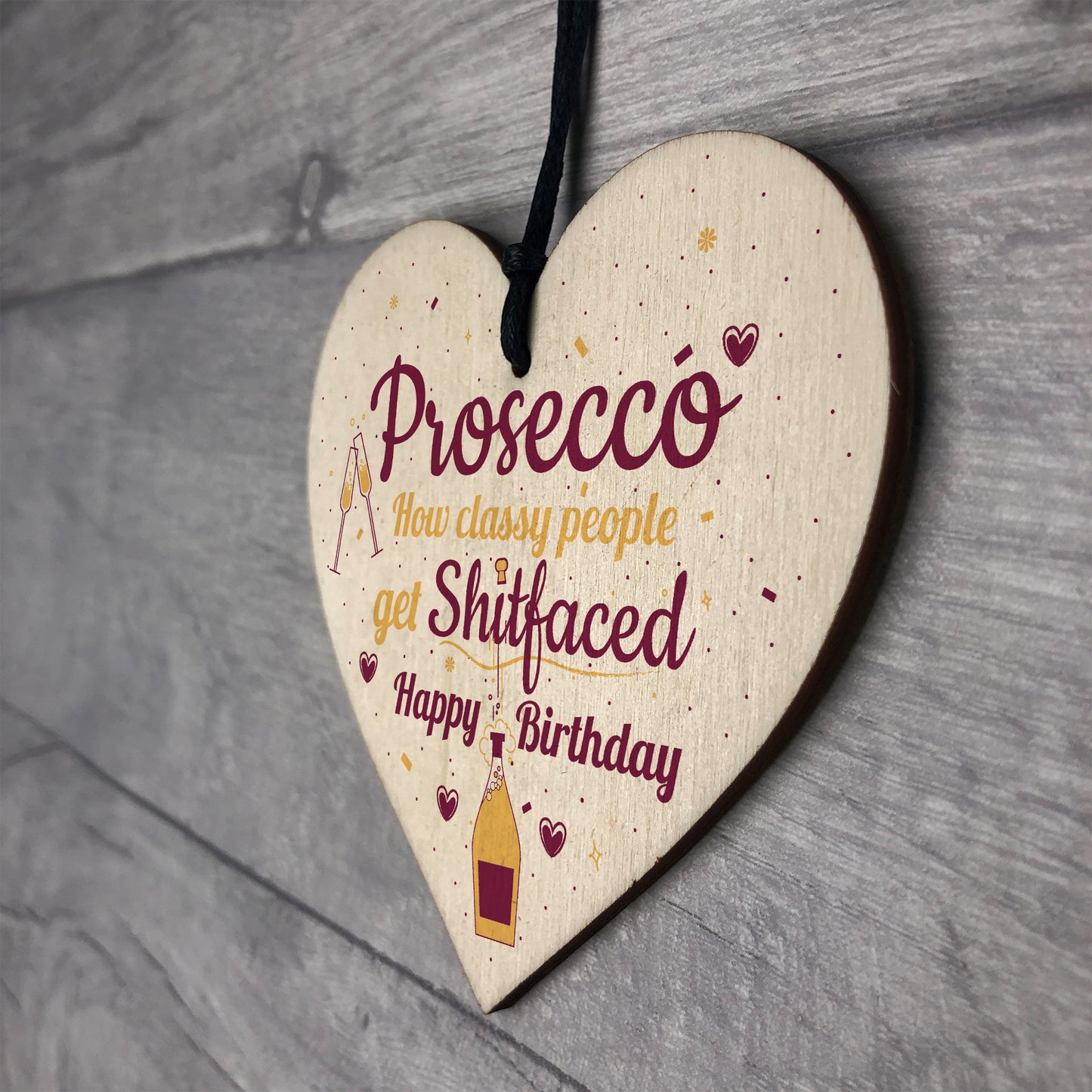 Prosecco Funny Happy Birthday Heart Boyfriend Girlfriend Friend