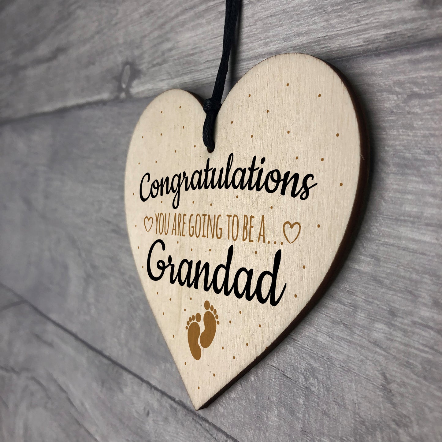 Handmade Pregnancy Announcent Gift Heart Congratulations Grandad