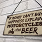 Beer Motorcycle Enthusiast Motorbike Man Cave Signs Garage Him