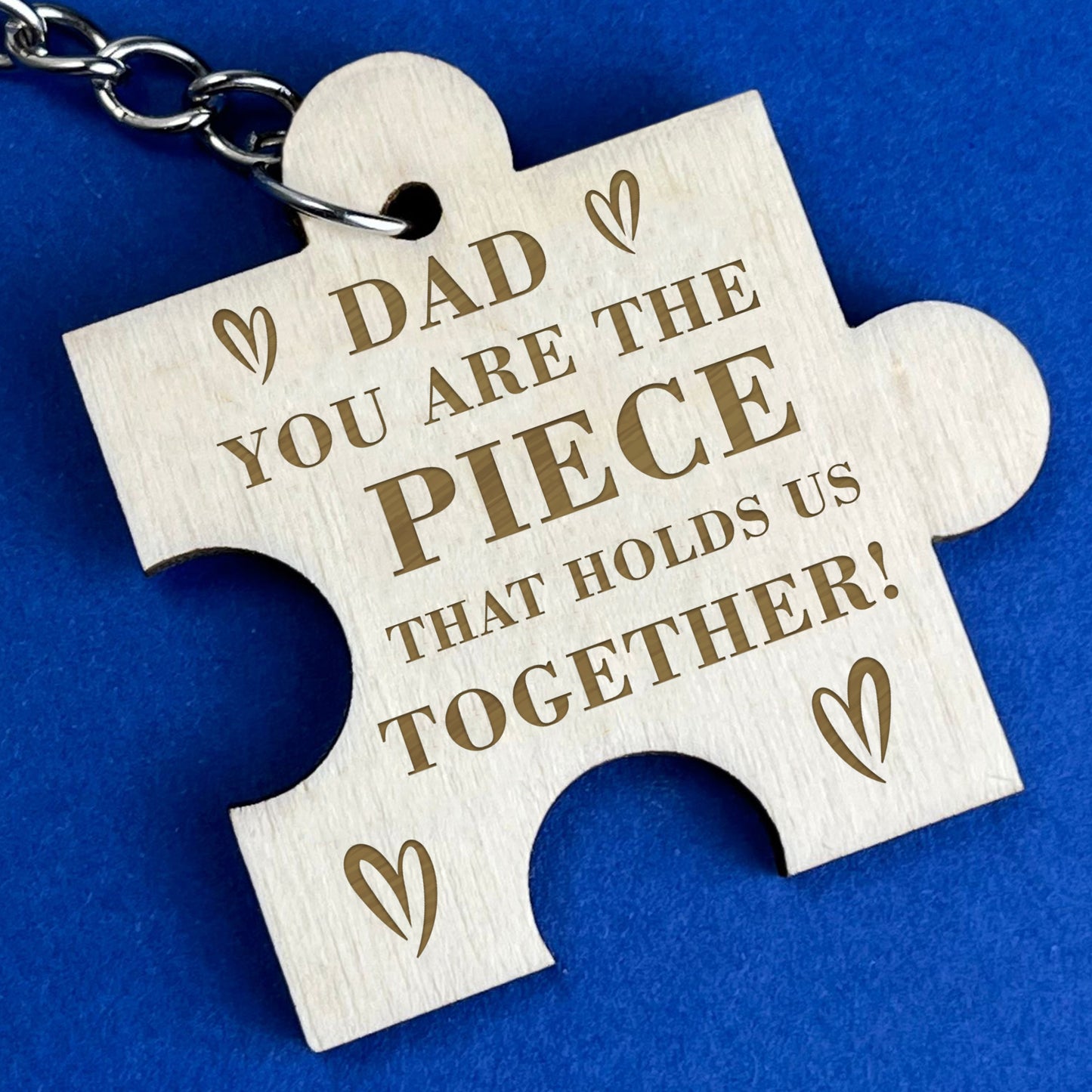 Dad Gifts Wood Puzzle Piece Keyring Fathers Day Gifts For Dad