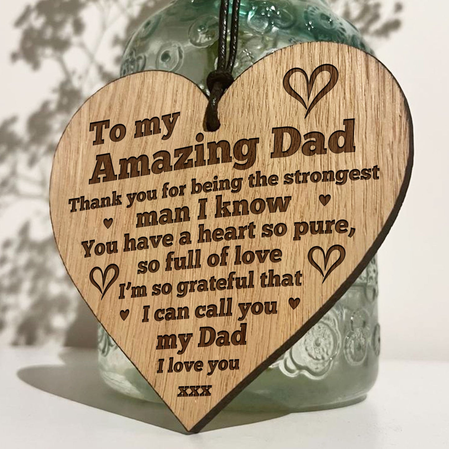 I Love You Dad Gift Engraved Heart Sign For Birthday Fathers Day