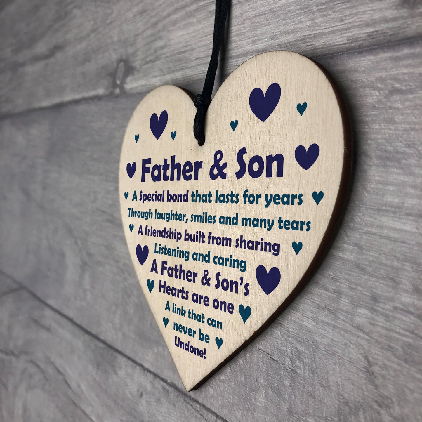 Father And Son Gifts Wood Heart Son Birthday Gifts From Dad
