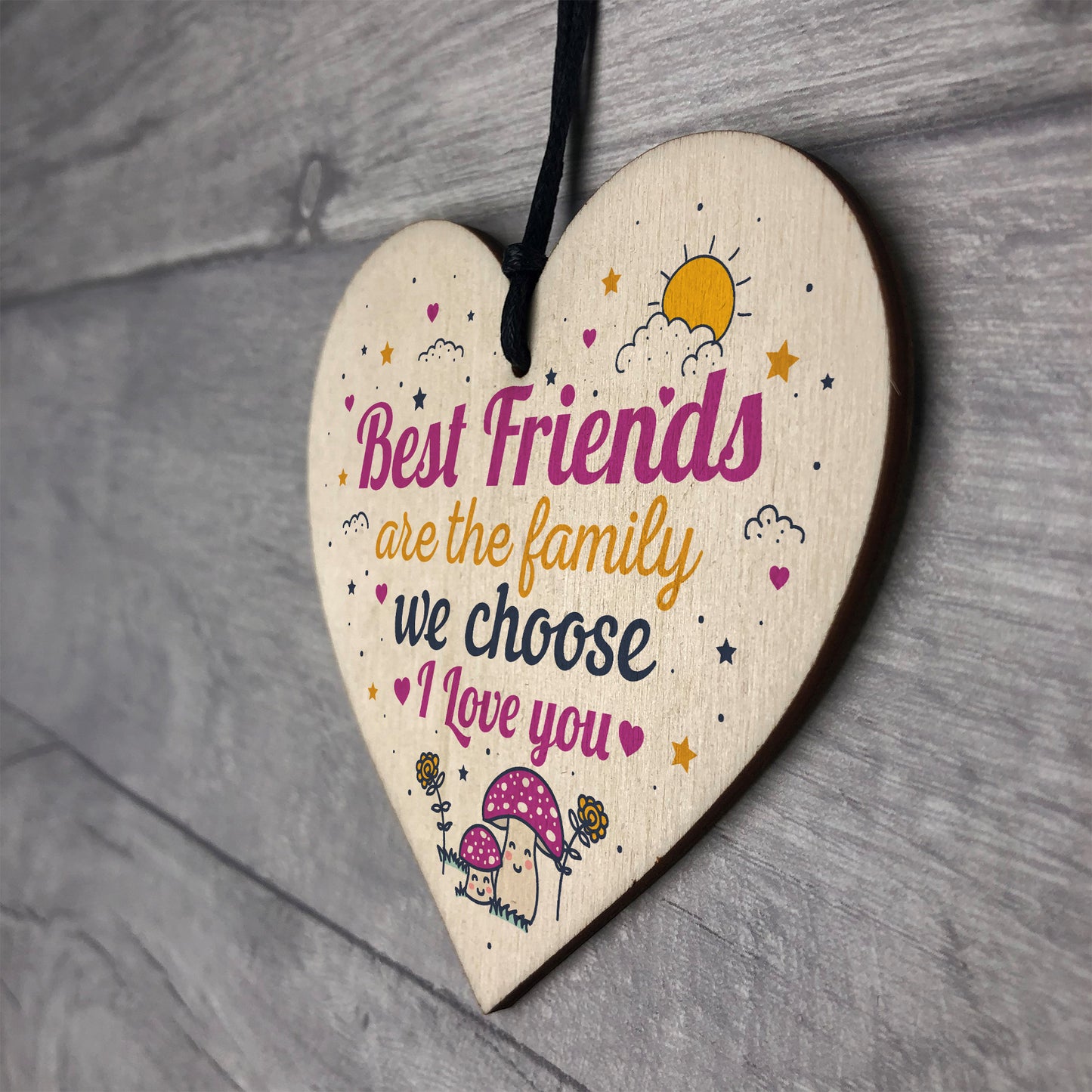 Best Friends Friendship Gift Idea Handmade Wooden Sign Keepsake