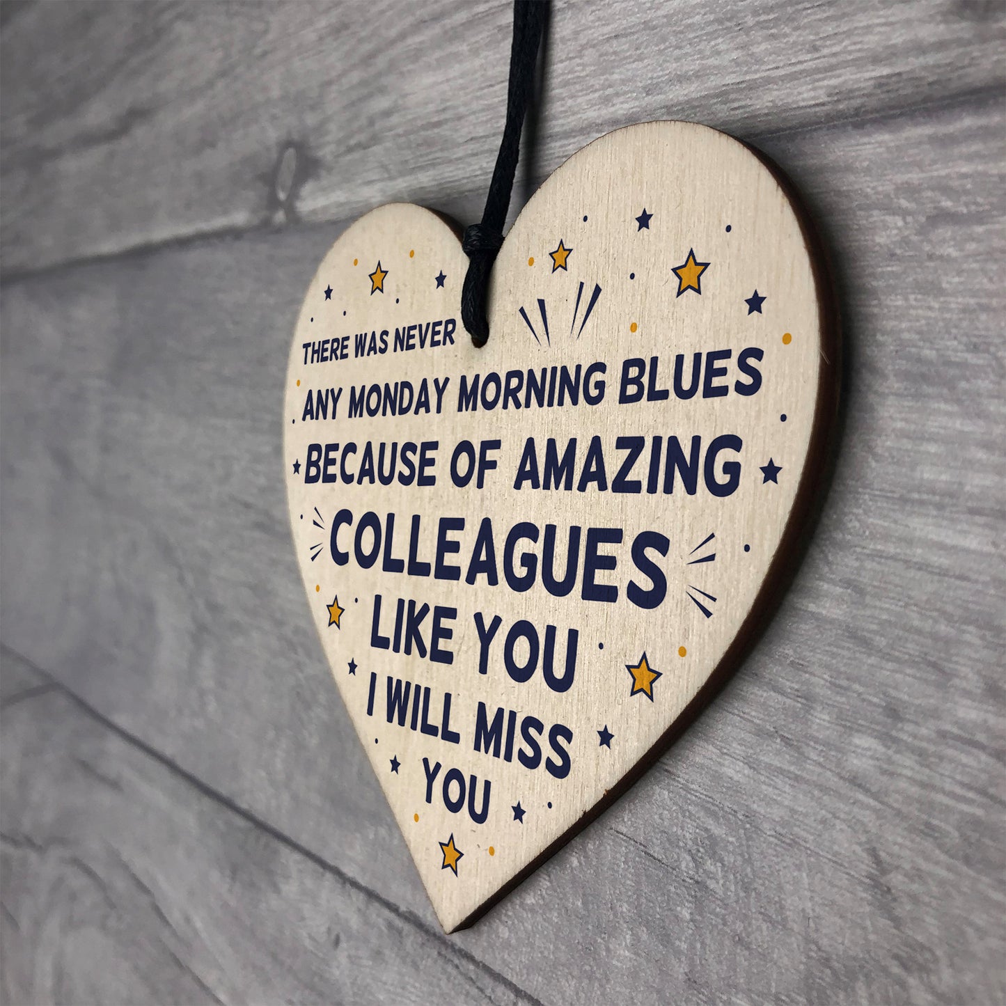 Colleague Gift Wooden Hanging Heart Leaving Gift For Colleague
