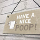 Beige Bathroom Toilet Novelty Plaque Home Decor Sign Funny