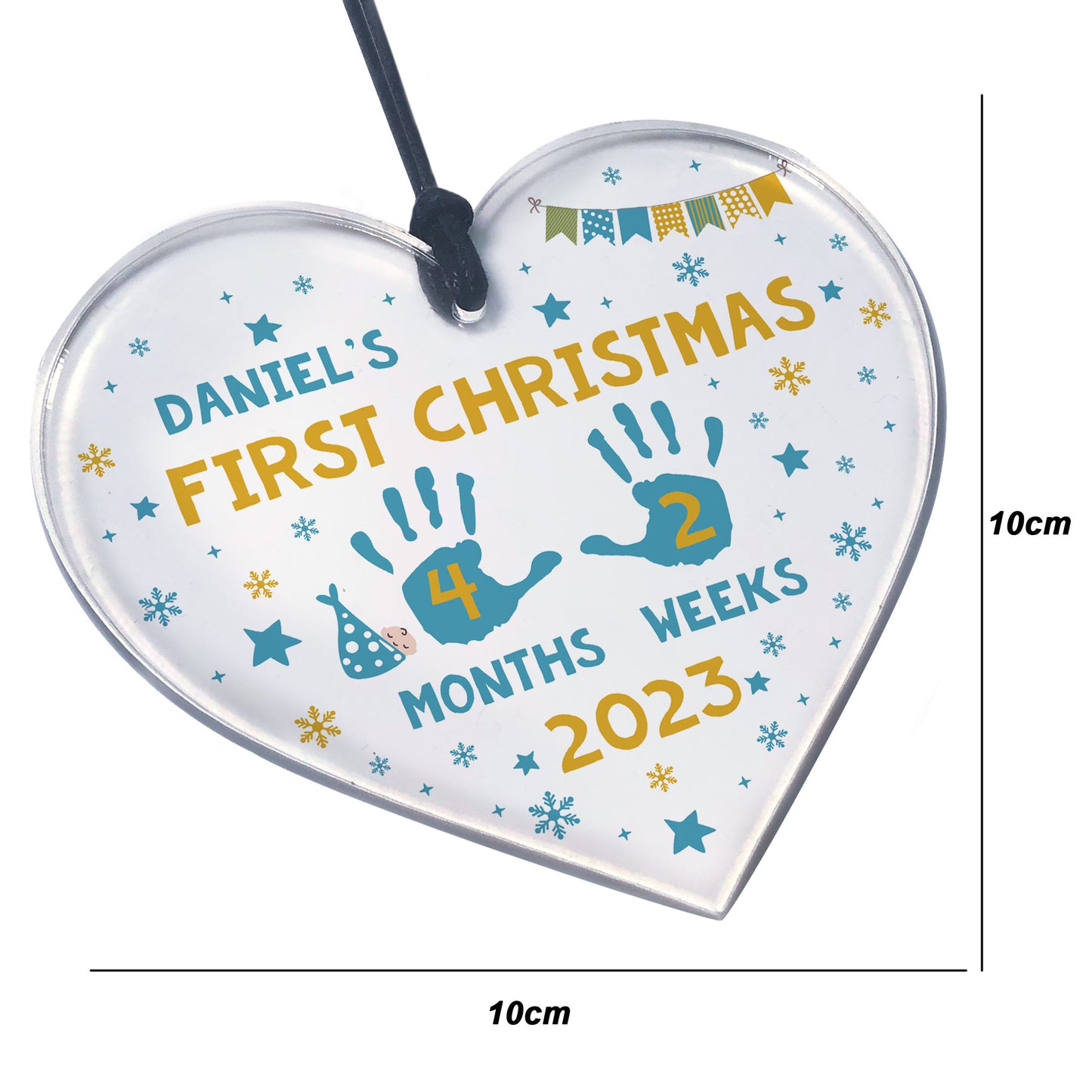 First Christmas Decoration For Baby Boy Girl Personalised Heart