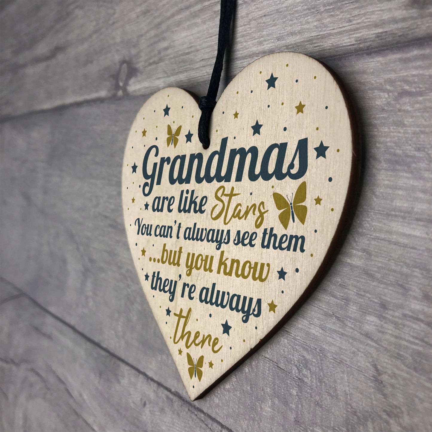 Grandma Gifts For Christmas Birthday Wood Heart Plaque Keepsake