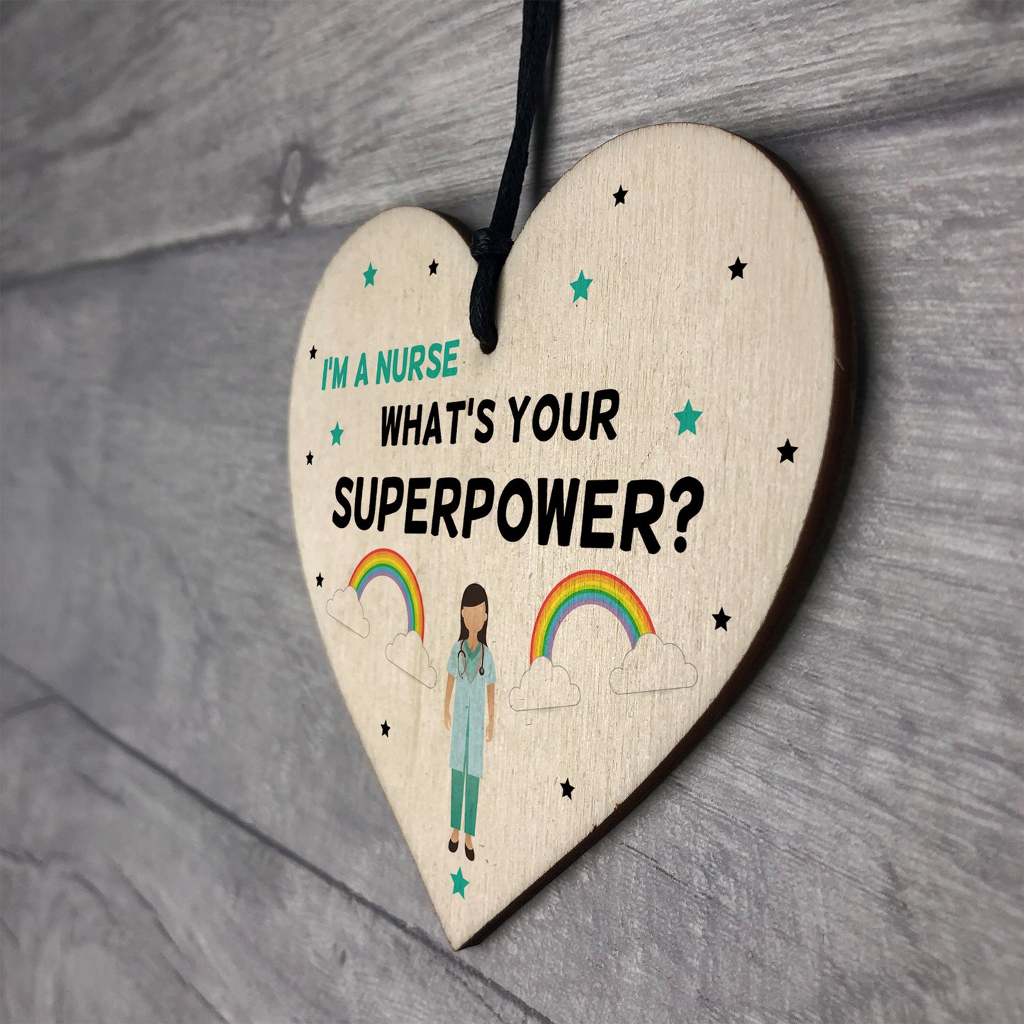NHS Nurse Thank You Gift Wooden Heart Hospital Present