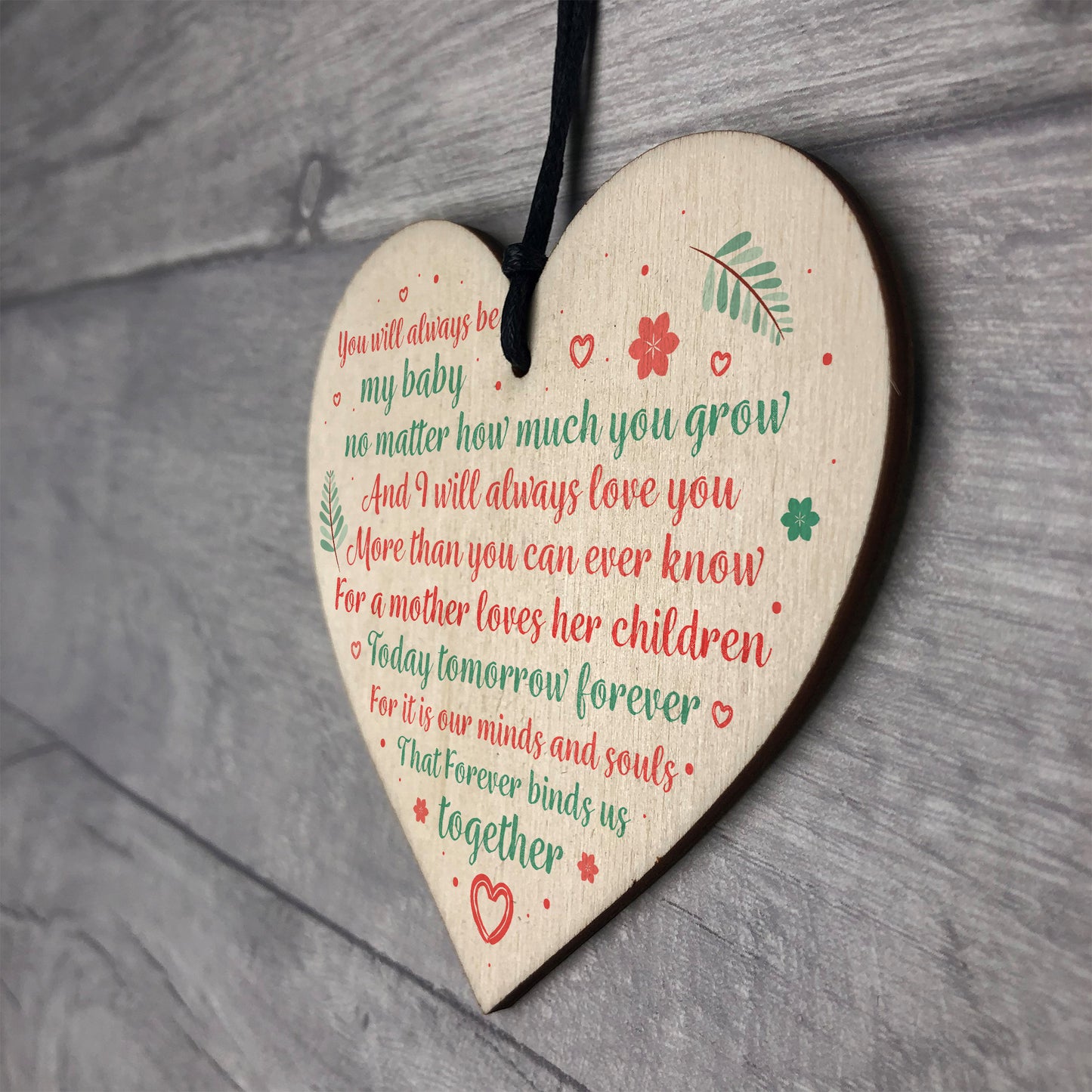 Handmade Wooden Heart Birthday Gift For Daughter Son From Mother