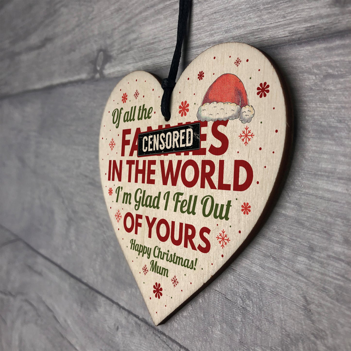 Happy Christmas Rude Gift For Mum Hanging Tree Decoration Bauble