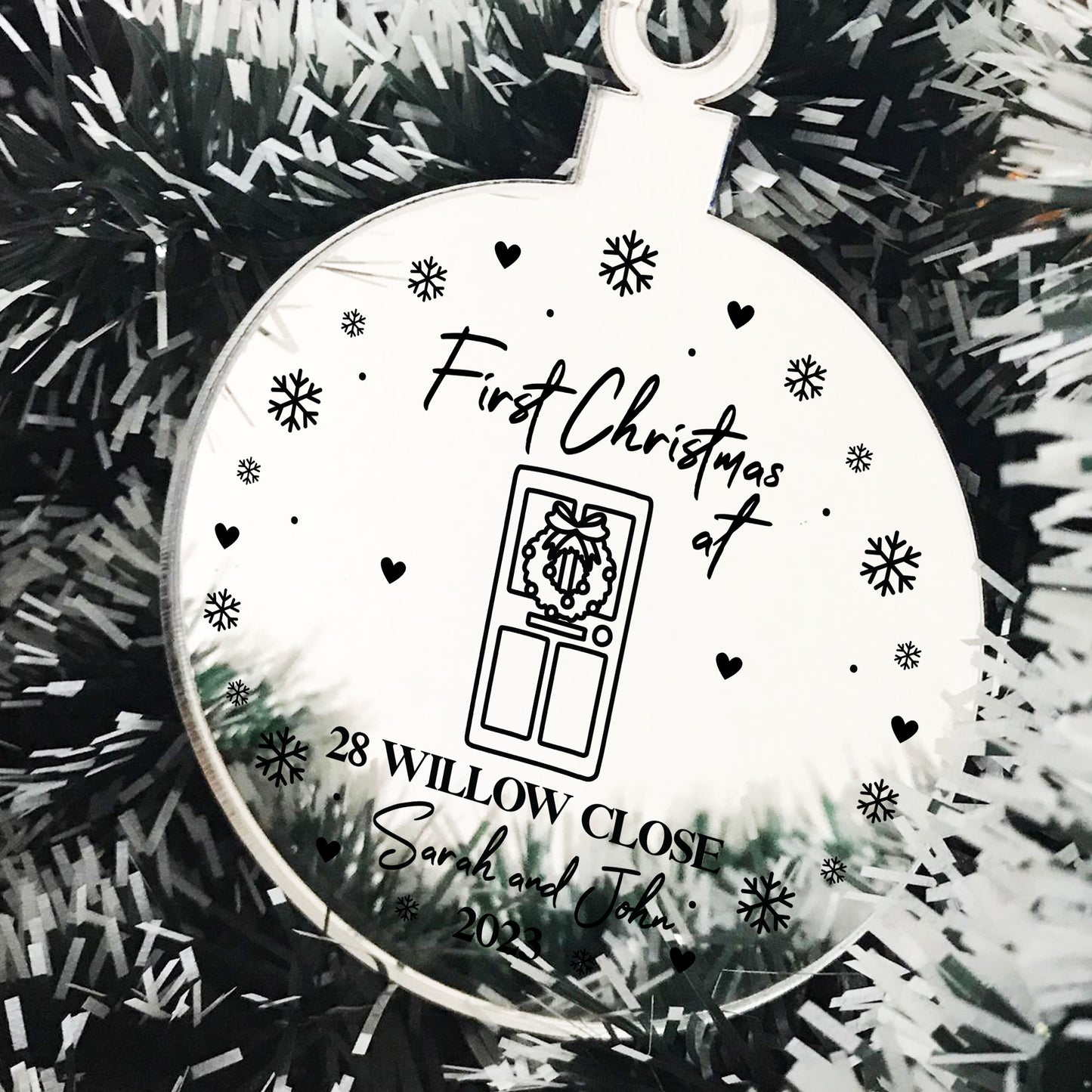 Personalised First Christmas New Home Engraved Bauble