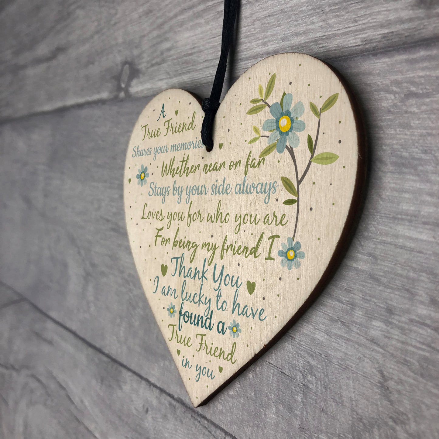 Friendship Gift Handmade Wooden Heart Plaque Best Friend Sign