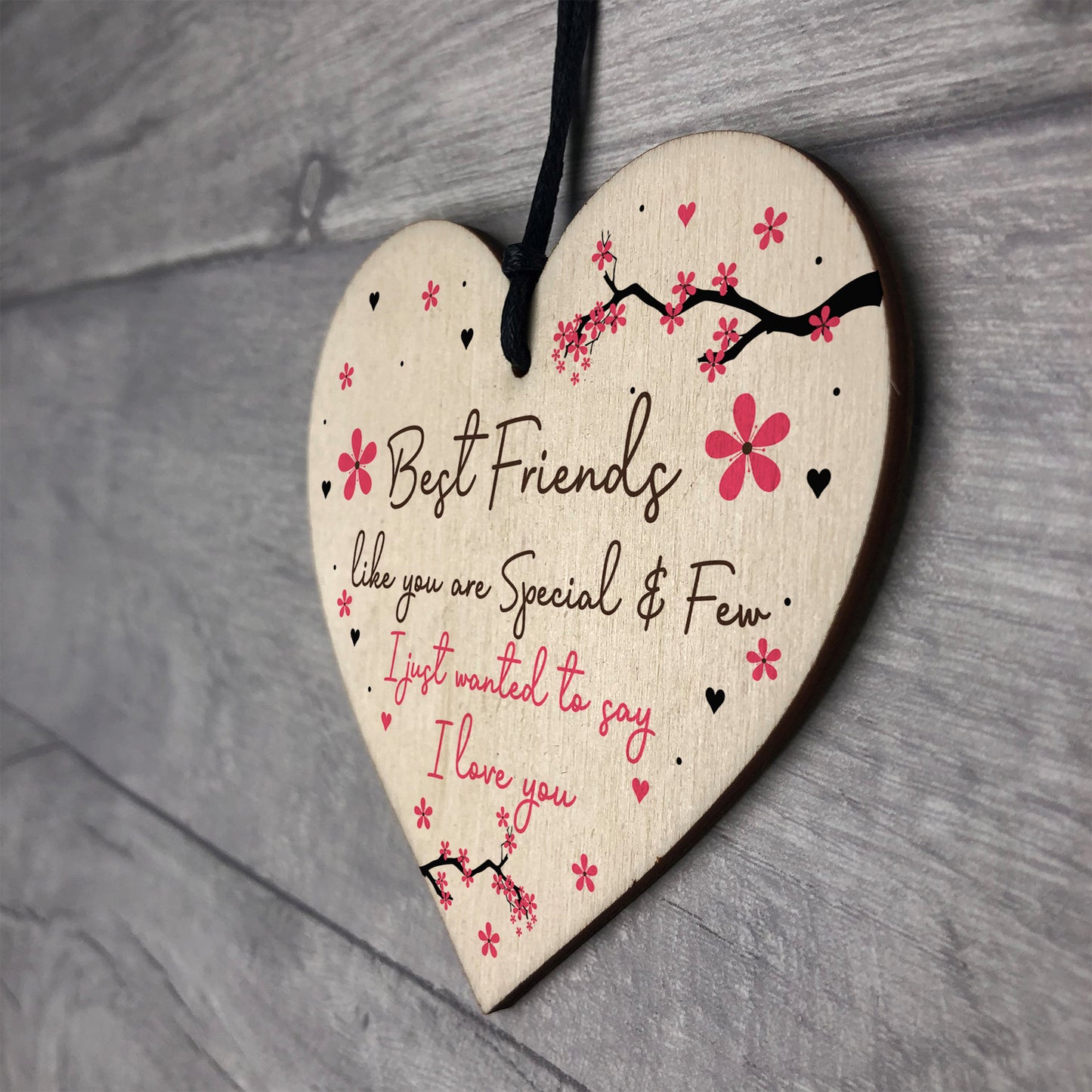 Best Friends Gift Wood Heart Friendship Gift Birthday Gift