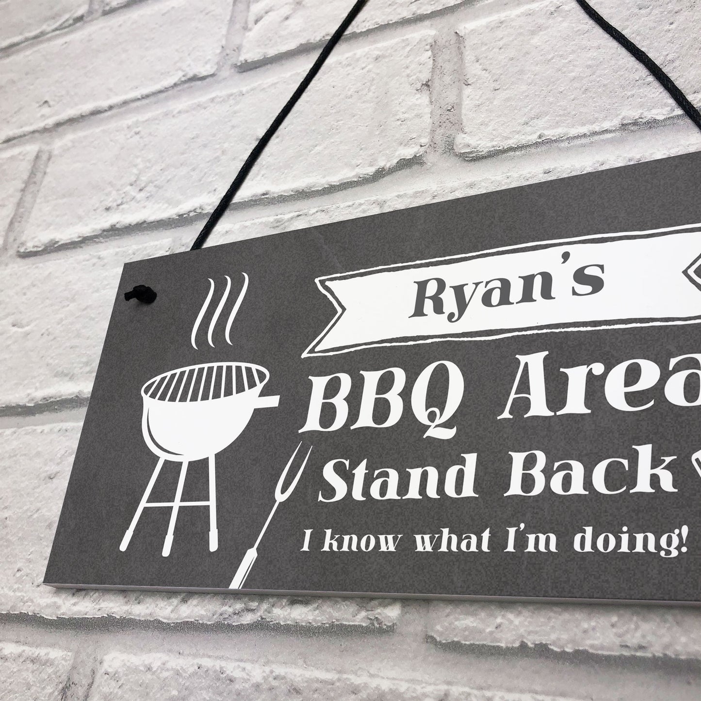 Personalised BBQ Area Sign Novelty Garden Decor Signs Barbecue