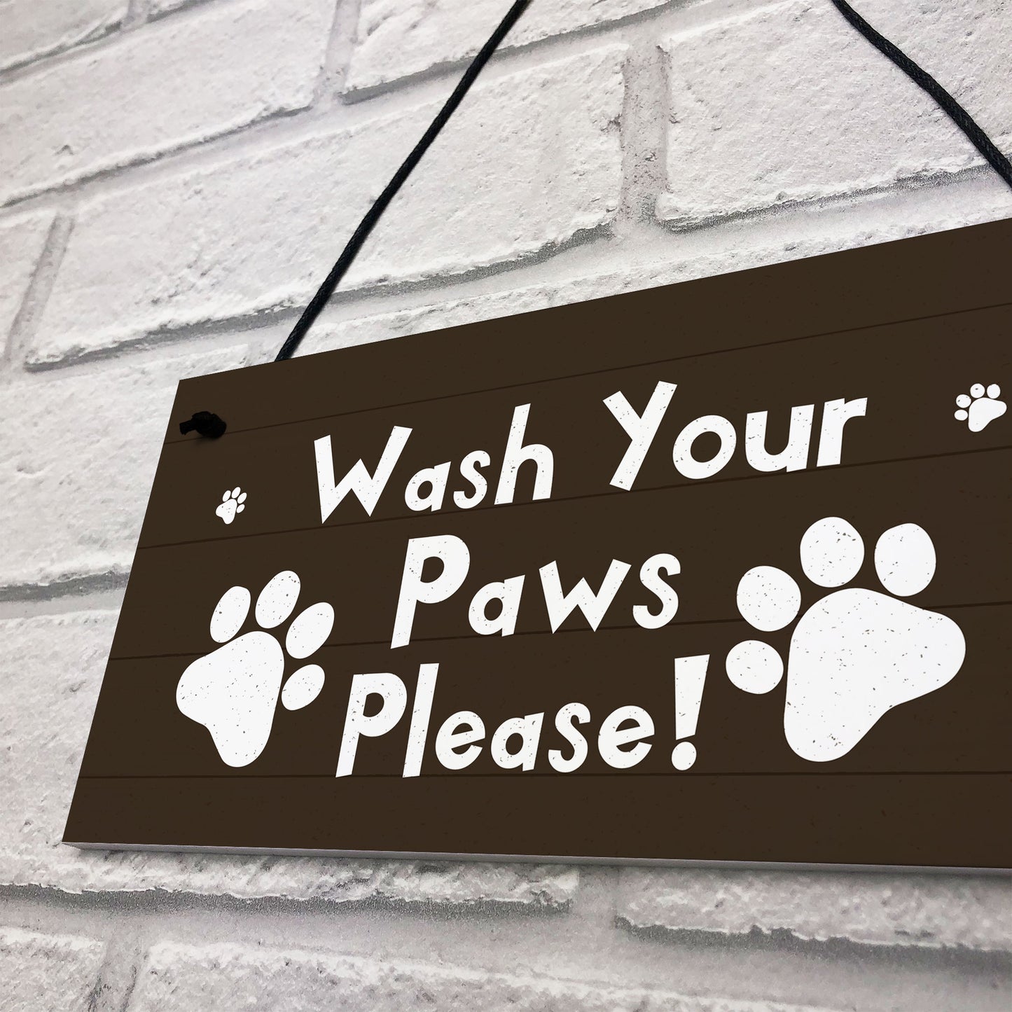 Funny Dog Sign Pet Sign WASH YOUR PAWS Bathroom Sign