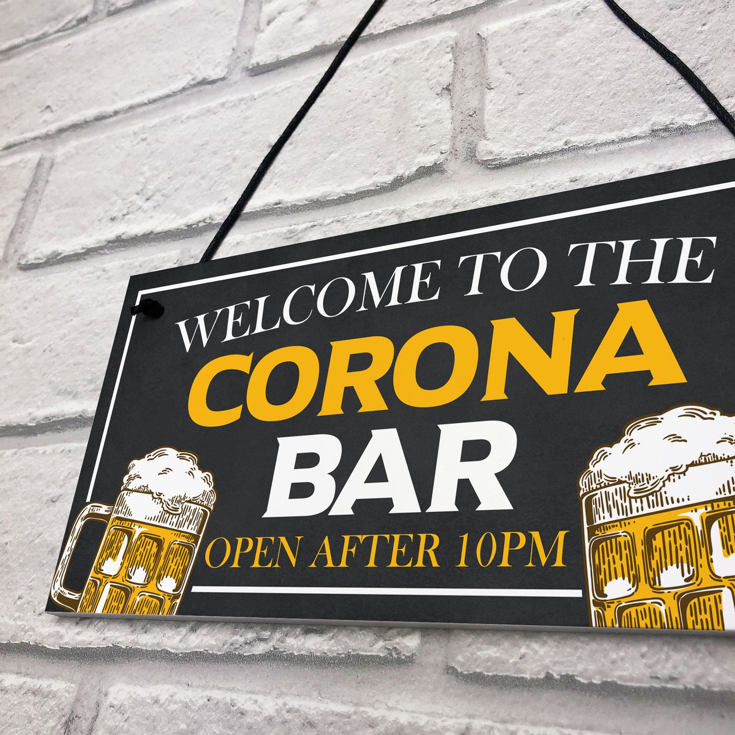 Novelty CORONA BAR Sign Open After 10 Home Bar Pub Sign
