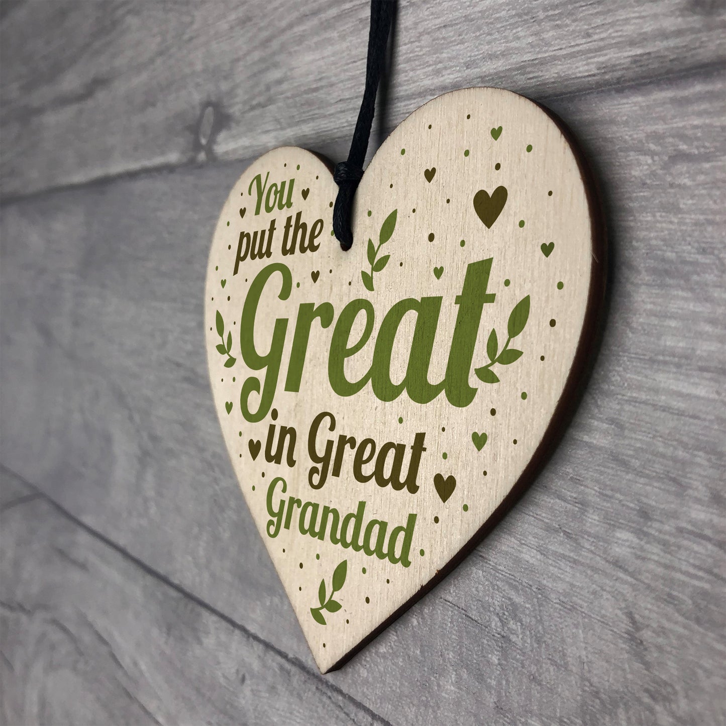 Great Grandad Birthday Christmas Card Gifts Wooden Heart Gift