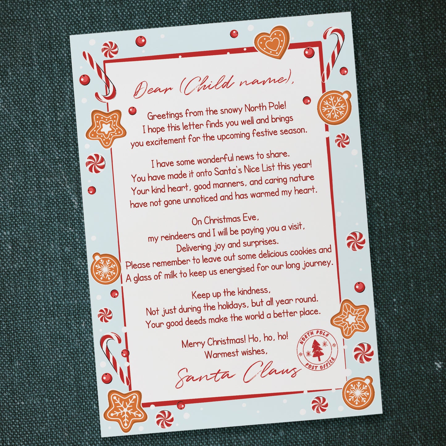 Letter From Santa Personalised Christmas Eve Box Filler Daughter