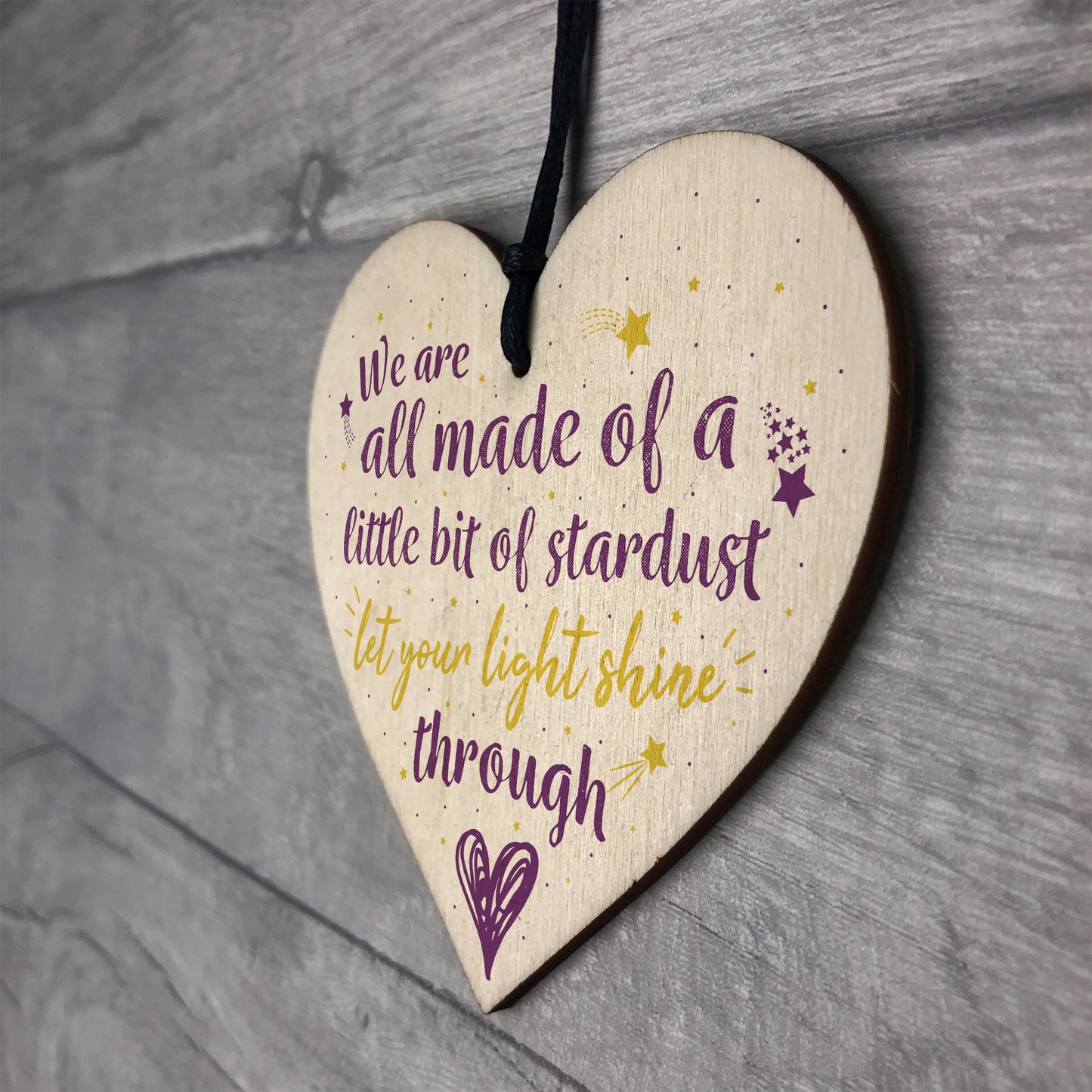 Inspirational Friendship Family Gift Wooden Heart Love Sign