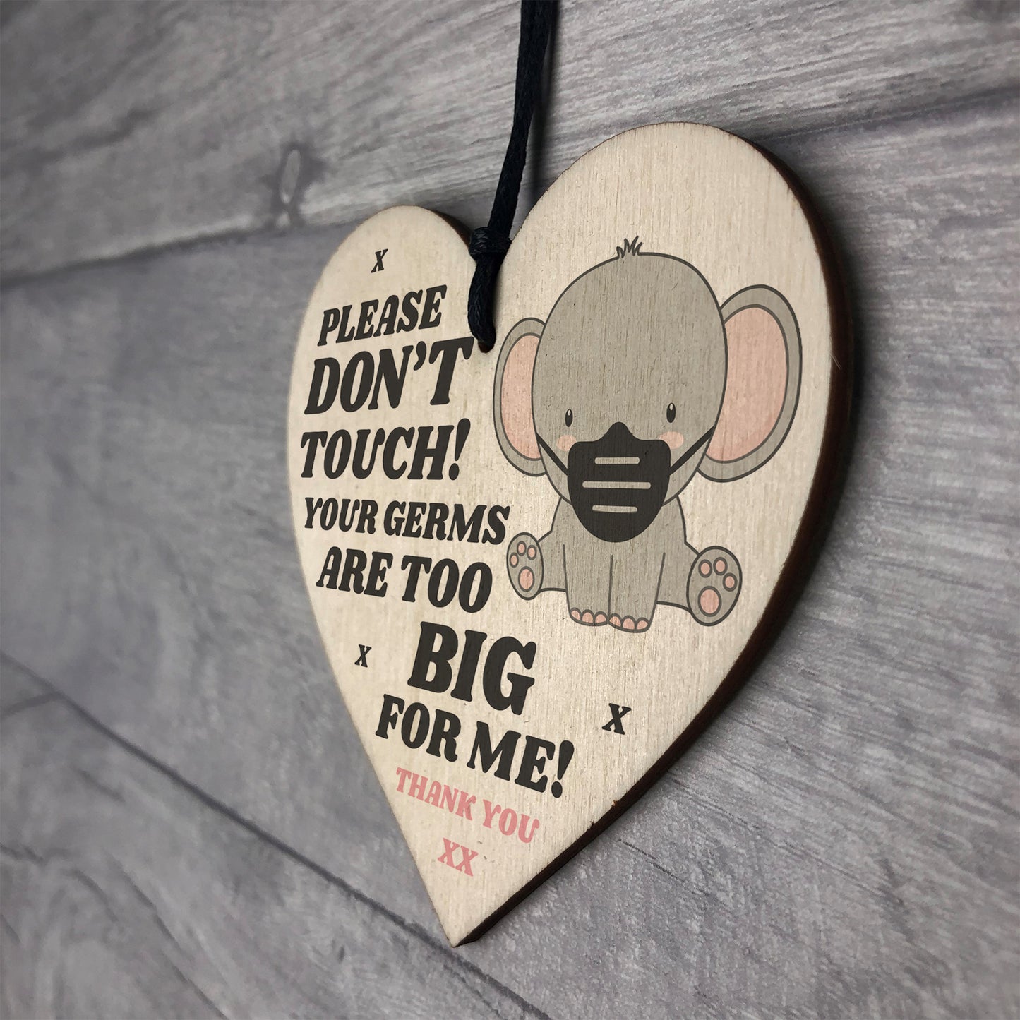 Please Don't Touch Your Germs Are Too Big Hanging Pram Tag
