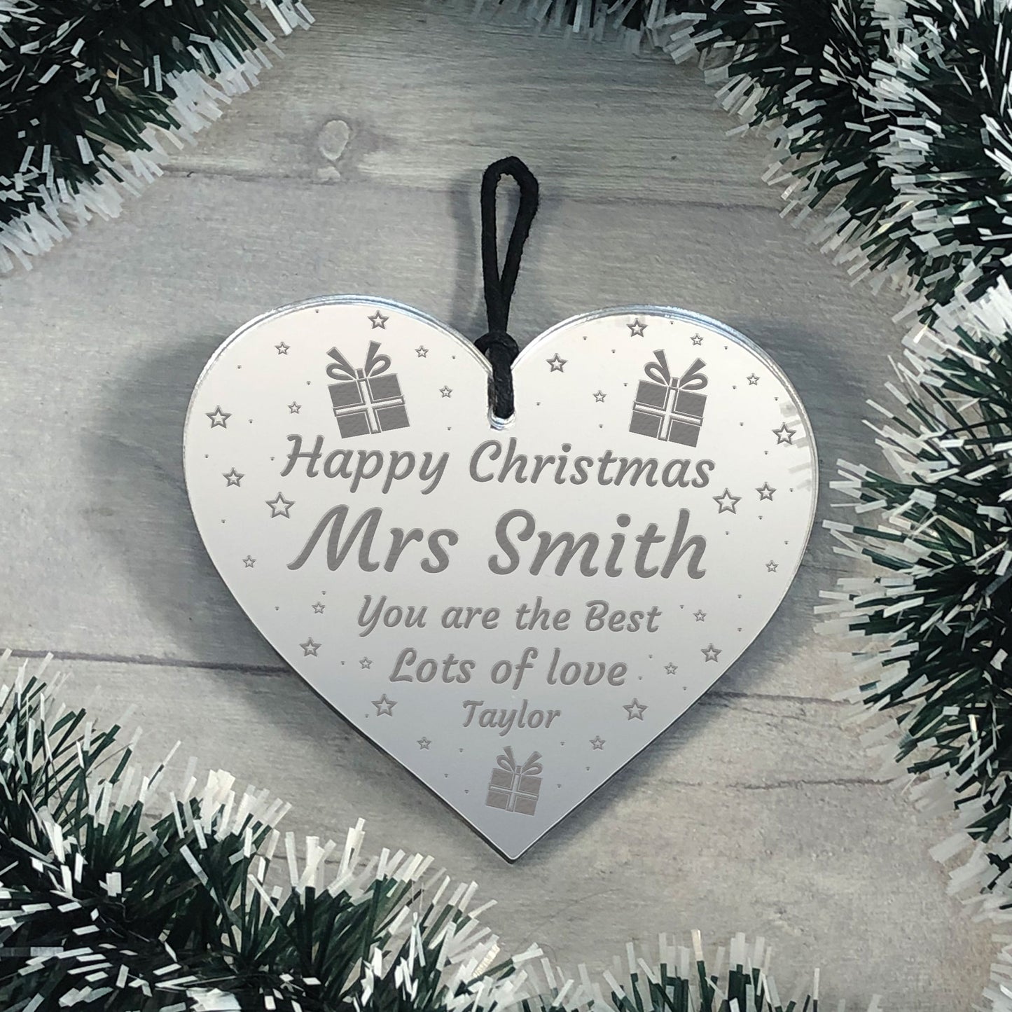 Teacher Gift For Christmas Hanging Heart Teacher Gift Thank You
