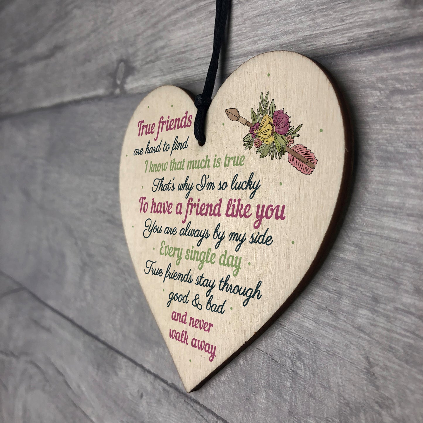 So Lucky Friendship Wooden Heart Sign Best Friend Plaque
