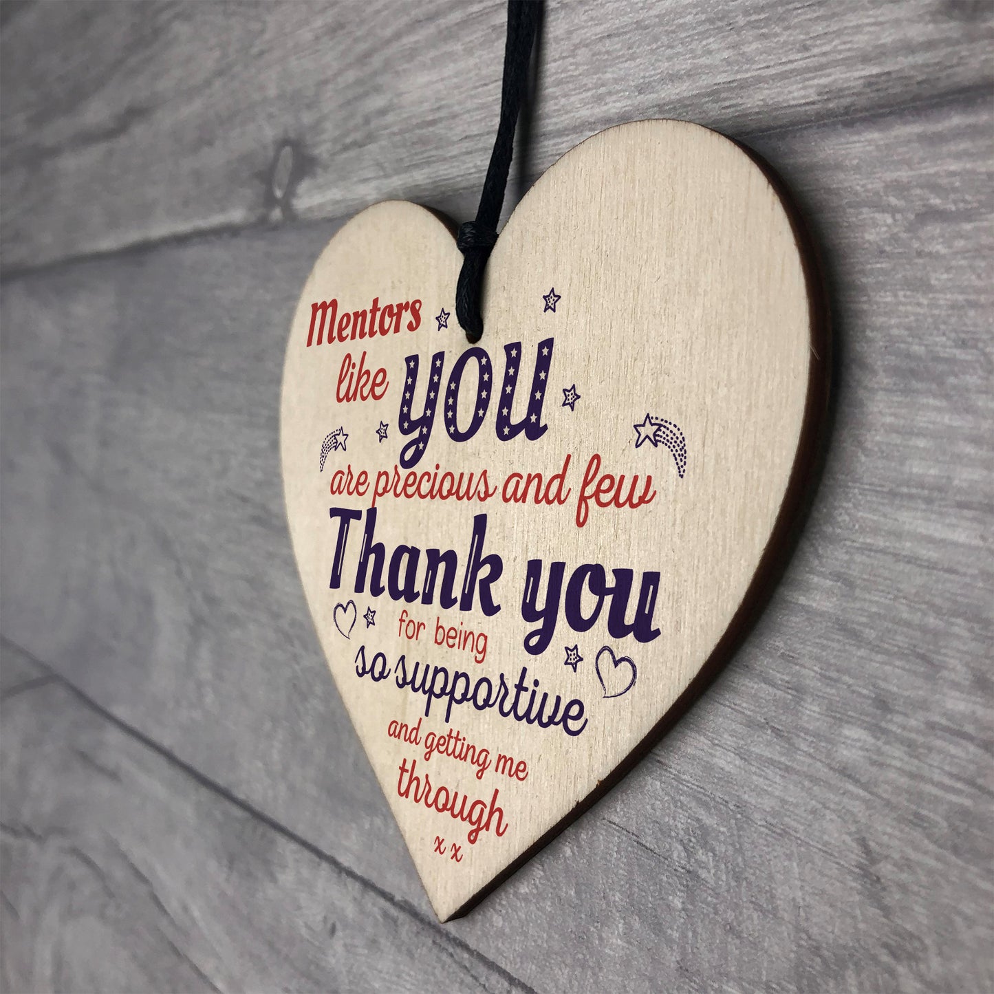 Mentors Like You Novelty Wood Hanging Heart Leaving Gift Plaque