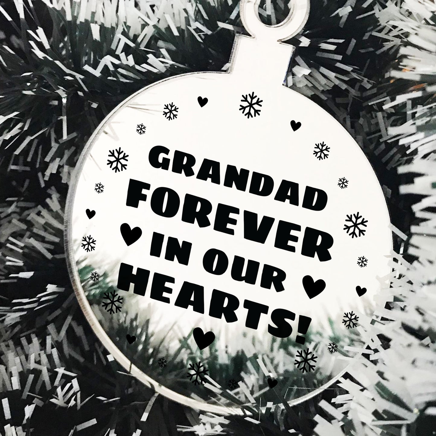 Hanging Acrylic Memorial Christmas Decoration For Grandad