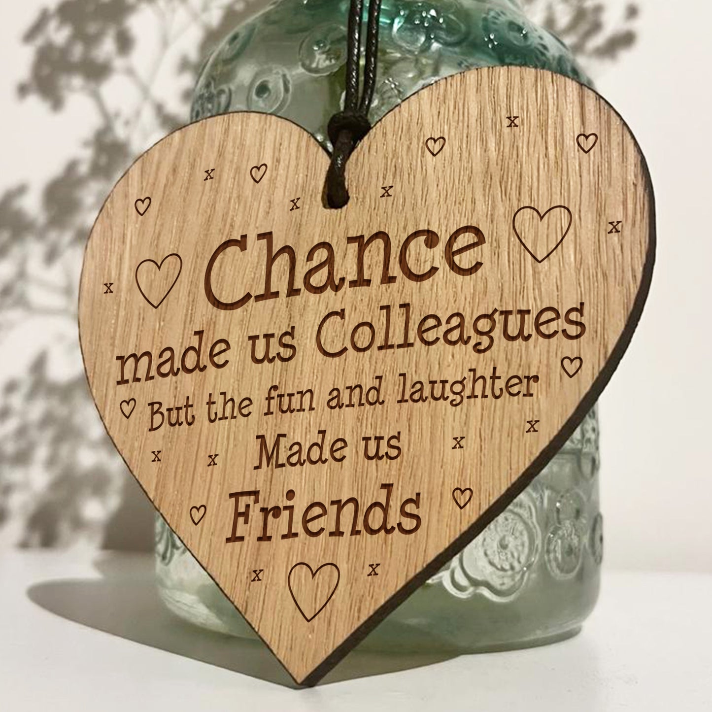 Colleague Gift Oak Wood Heart Leaving Job Gift For Friend