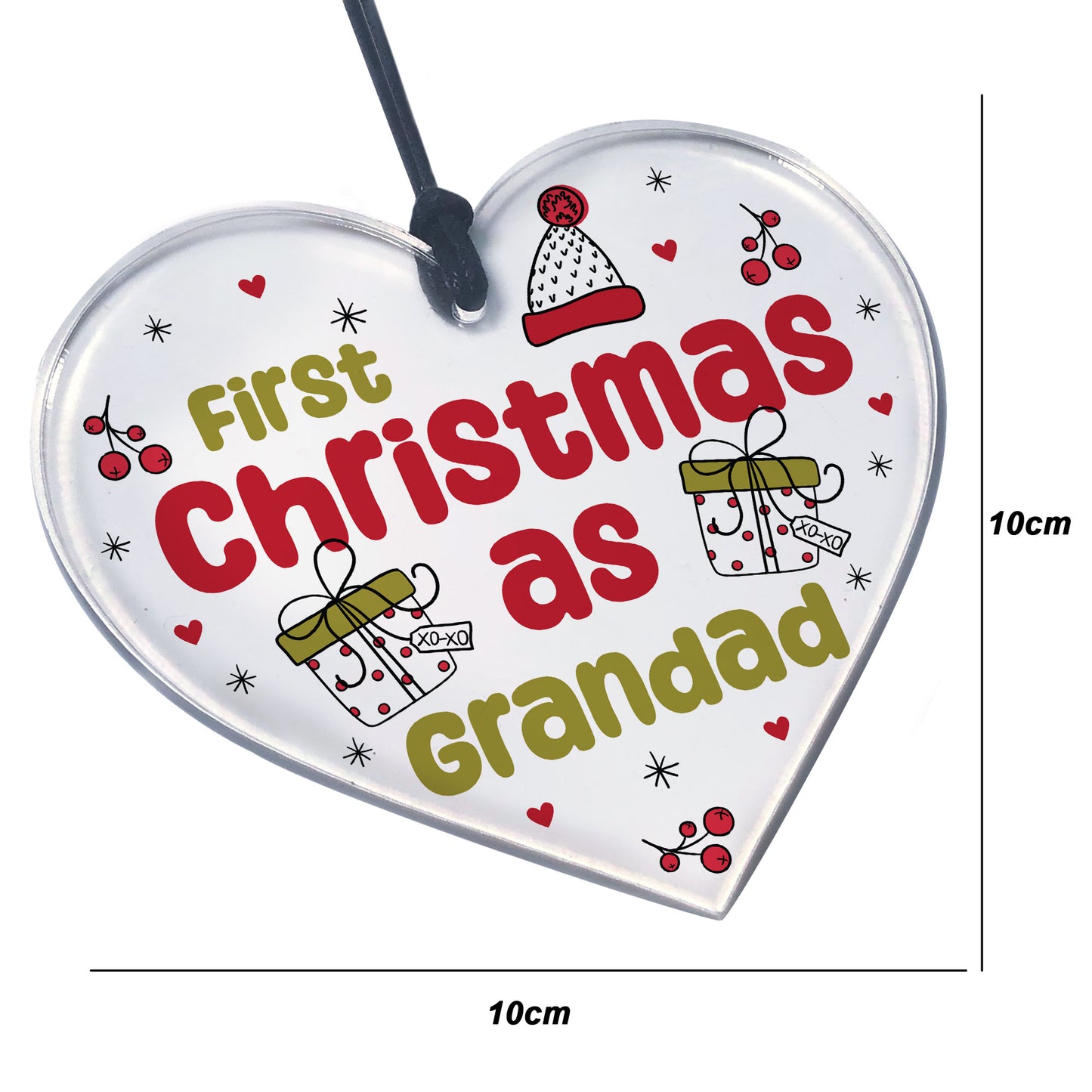 Christmas Decoration 1st Christmas As Grandad Gift Acrylic Heart