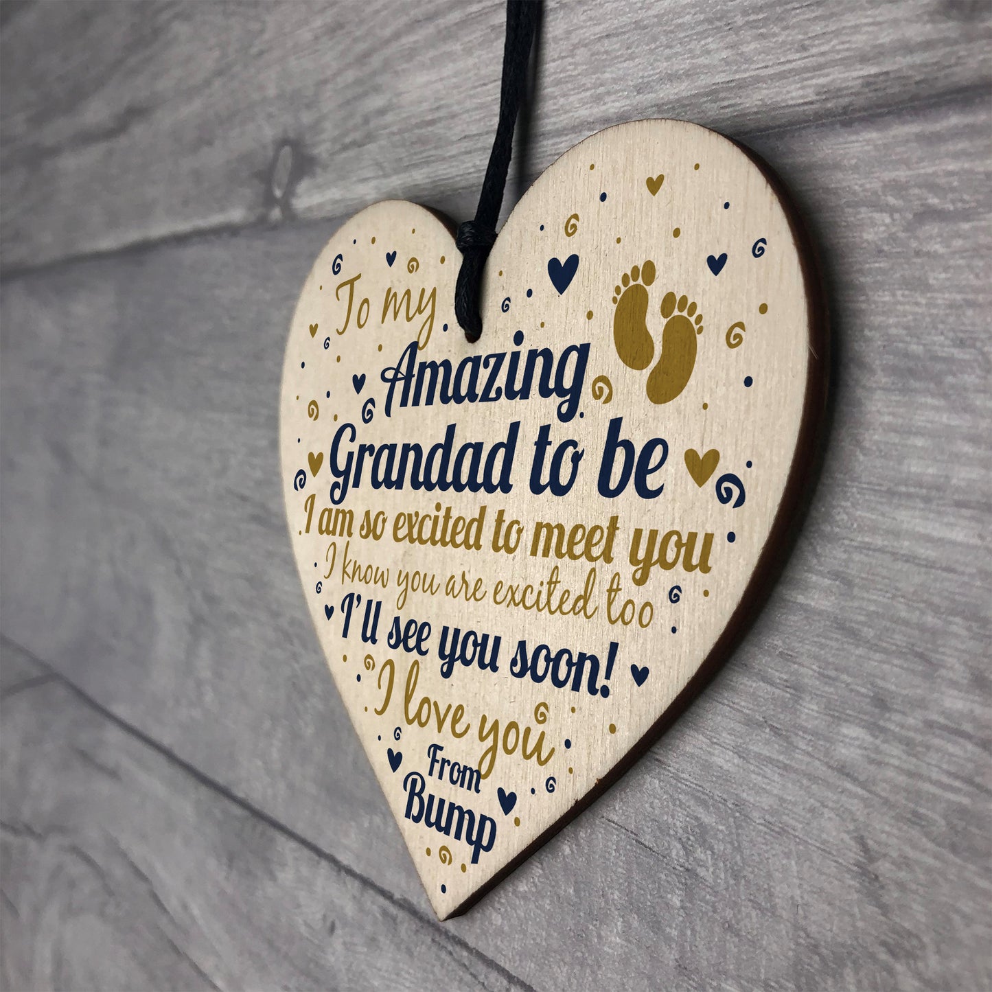 Grandad To Be Heart Baby Announcement For Dad New Baby Gifts