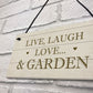 Live Love Laugh Hanging Garden Sign Novelty Plaque For Garden