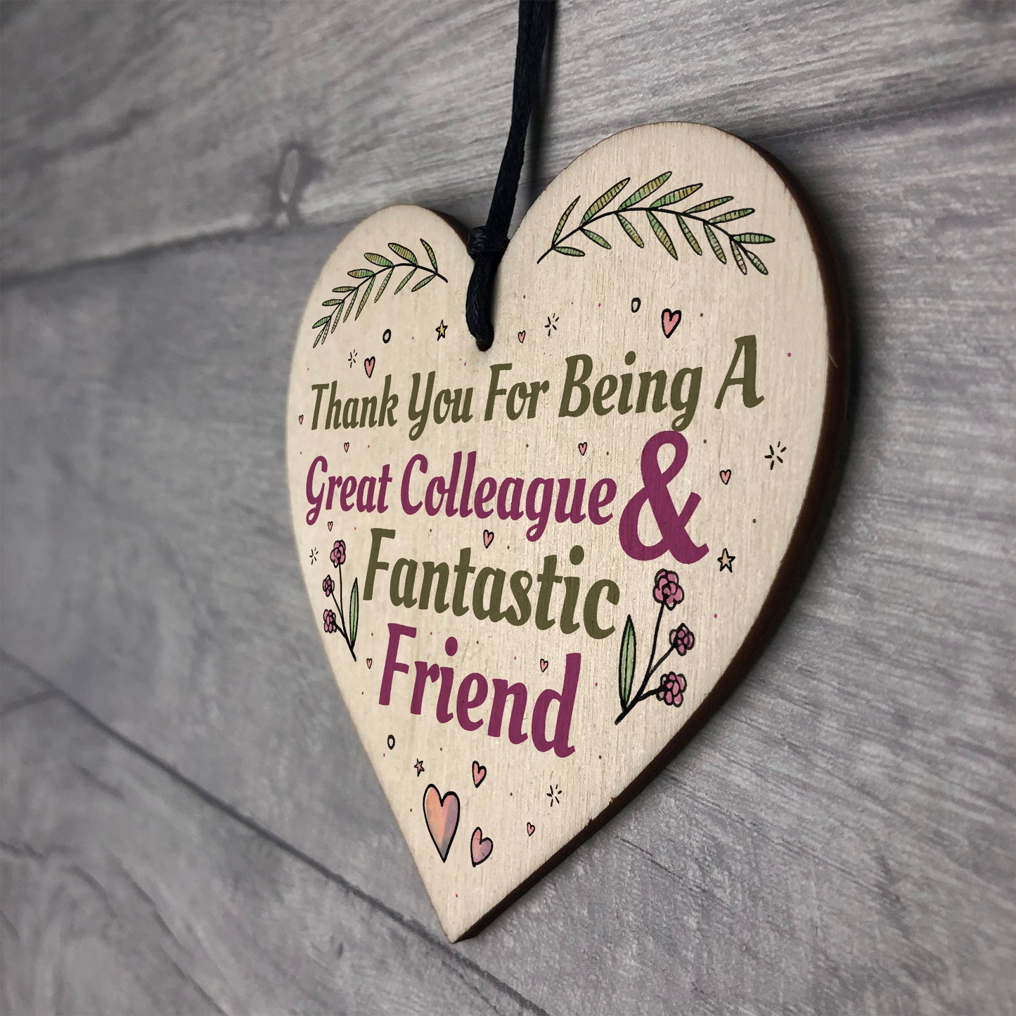 Great Colleague Friend Wooden Heart Sign Novelty Friendship Gift