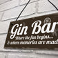 Gin Bar Sign Man Cave Bar Plaque Alcohol Novelty Shabby Gift