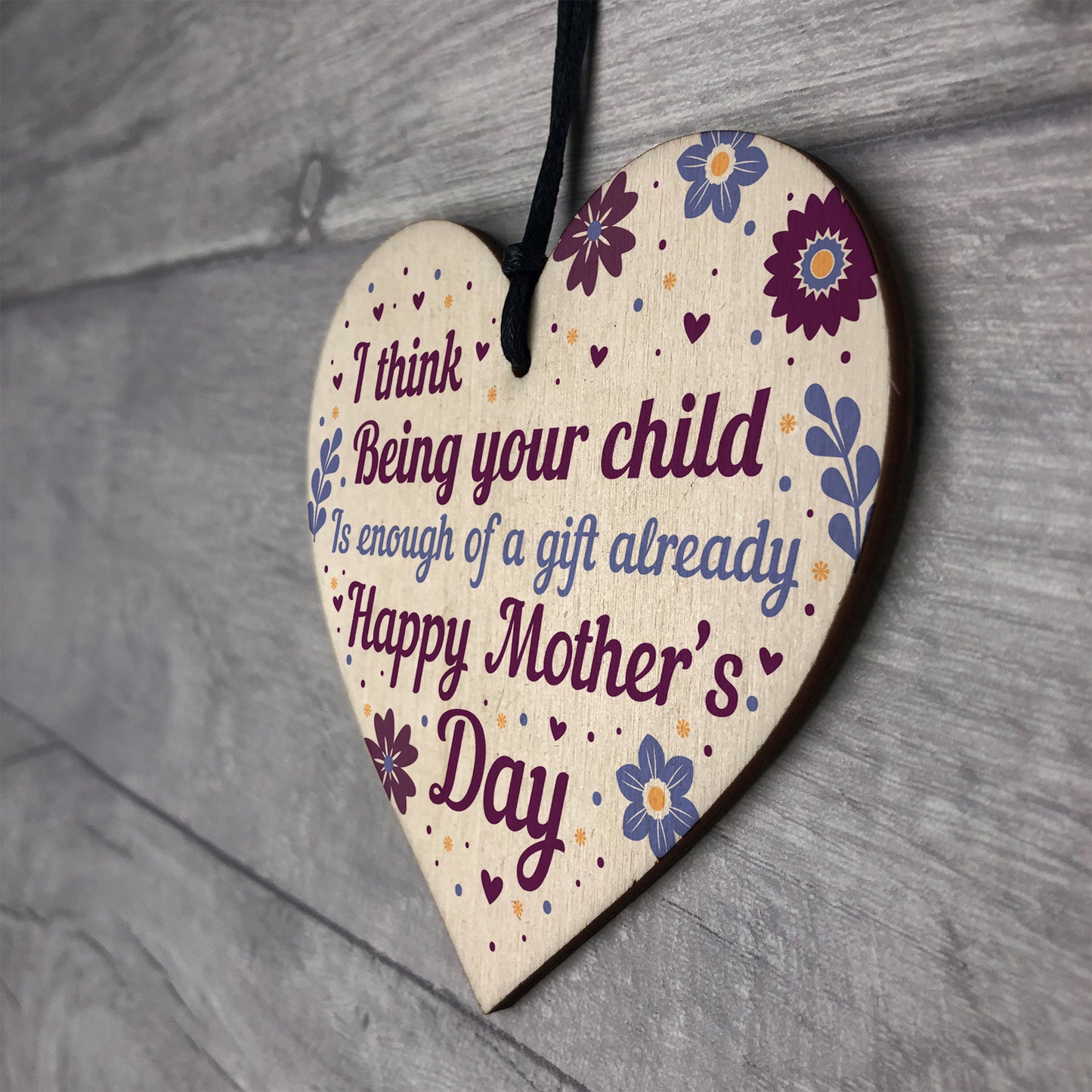 Mothers Day Funny Gifts Wooden Heart Sign Present