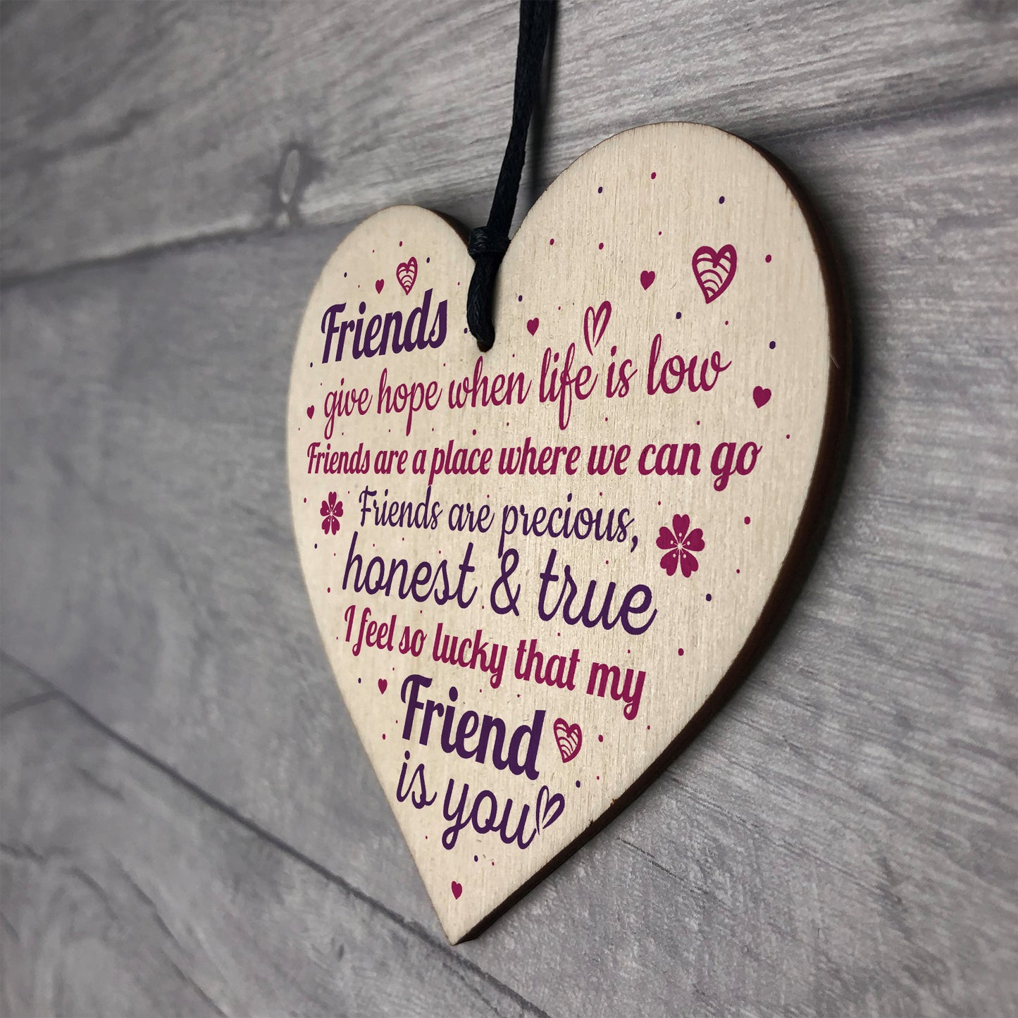 Friendship Sign Handmade Wooden Heart Sign Best Friend Gift