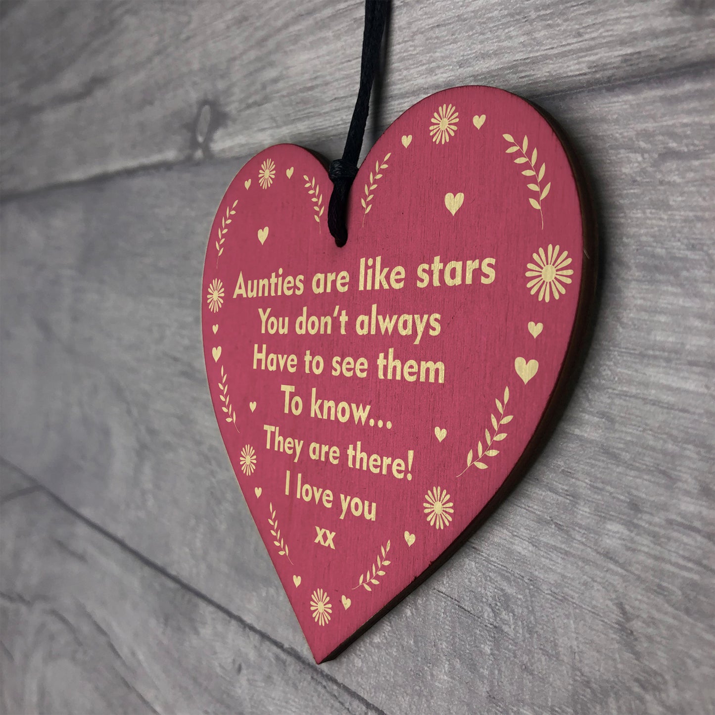 Auntie Gifts From Niece Nephew Wooden Hanging Heart Gift