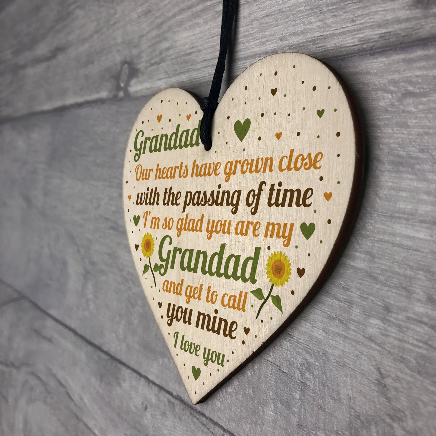 Grandad Gifts For Christmas Birthday Wooden Heart THANK YOU Gift