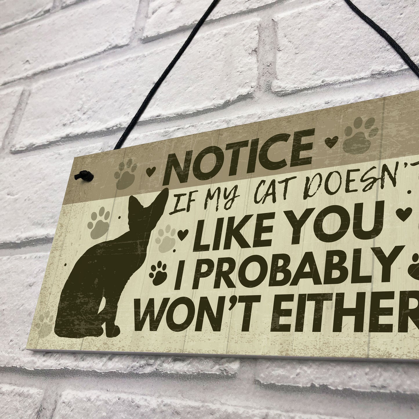 FUNNY Cat Sign For Home Hanging Plaque Funny Pet Sign For Cat